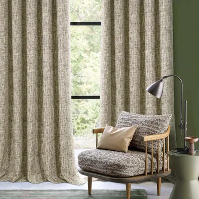 Productafbeelding van Set van 2 Gordijnen met Oogjes, 140 x 245 cm, Beige