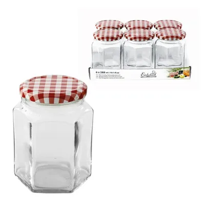 Zdjęcie produktu dla Szklany słoik 6x288ml do przechowywania przetworów gadżety kuchenne zakręcane słoiki szklanki