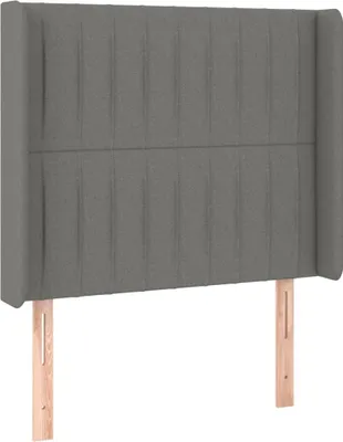 Obrázek produktu pro vidaXL Čelo postele s ušima tmavě šedé 103x16x118/128 cm Látka