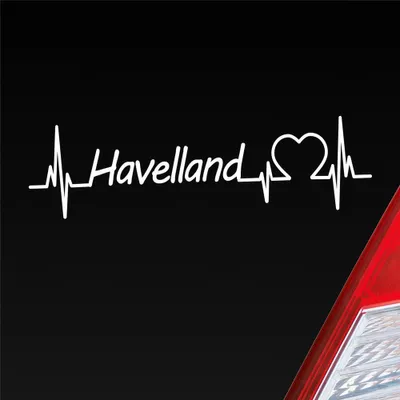 Produktbild von Auto Aufkleber Havelland Puls Herzschlag mit Ferien Region Motiv 19x5 cm Weiss Matt Sticker Heckscheibenaufkleber