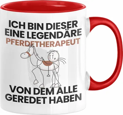 Produktbild von Pferdetherapeut Geschenk Tasse Lustige Geschenkidee Geburtstag für Pferdetherapeut Ich Bin Dieser Legendäre Pferdetherapeut Von Dem Alle Geredet Haben Kaffee-Becher (Rot)