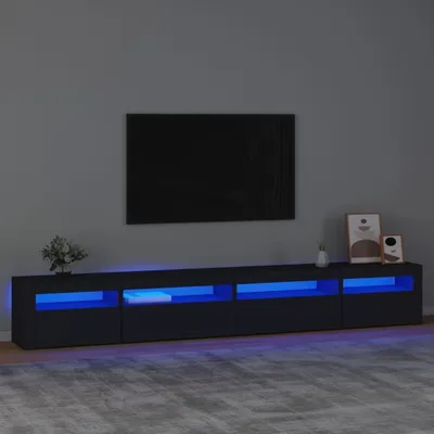 Produktbild von TV-Schrank mit LED-Leuchten Schwarz 270x35x40 cm , TV-Schränke Design 2024