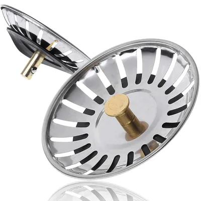 Produktbild von Spülbeckenstöpsel Siebkörbchen Abflusssieb 7,5 cm Gold Metall Universal Küchen Spülenstopfen