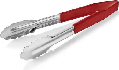 Productafbeelding van 24 stuks HACCP universele tangen, HACCP, 23 cm, rood, roestvrij staal 18/0