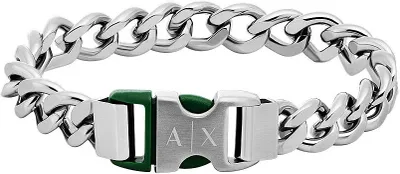 Zdjęcie produktu dla Bransoletki Bransoletka łańcuszkowa Armani Exchange Silver Collection Logo - mężczyzna