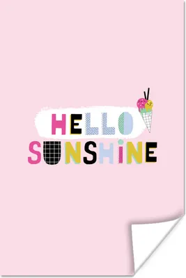 Produktbild von MuchoWow® Poster Sommer - Eiscreme - Pastell - Rosa 40x60 cm - Plakate für die Wand - Poster Babyzimmer