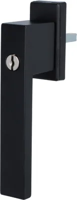 Produktbild von Design Fenstergriff Rasterolive Schwarz Aluminium Fensterbeschlag eloxiert - matt abschließbar
