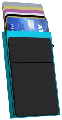 Productafbeelding van Nuvance Pasjeshouder Uitschuifbaar - Rfid Bescherming - Pasjeshouders voor Mannen en Vrouwen - Creditcardhouder - Blauw/Zwart