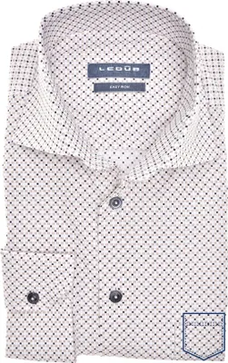 Produktbild von Ledub Hemd Modern Fit Neu weiß bedruckte Baumwolle bügelleicht