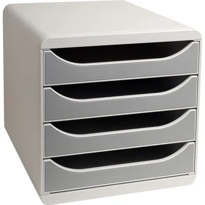 Immagine prodotto di Exacompta Big-Box Classic Cassettiera a 4 cassetti A4 grigio chiaro-grigio pietra