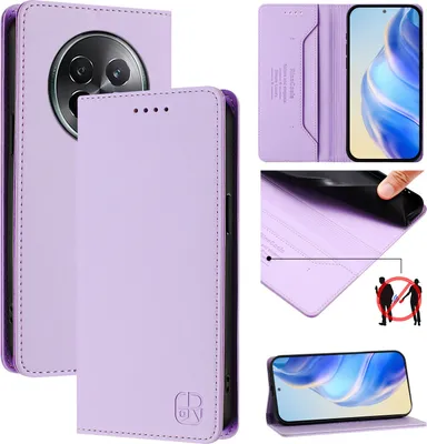 Immagine prodotto di Custodia in pelle per Realme 13+/Realme 13 Pro, flip case con slot per carte, portafoglio e supporto Viola