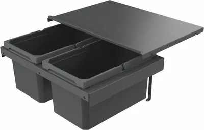 Image de Naber 8013380 Collecteur de déchets Cox Stand-UP® 250 S/600-2, anthracite, 26 (2x13) litres / largeur d'armoire 60 cm