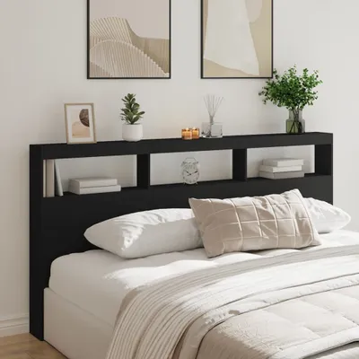 Produktbild von Möbel LED-Kopfteil mit Ablagen Schwarz 200x17x102 cm - Kopfteile 839218
