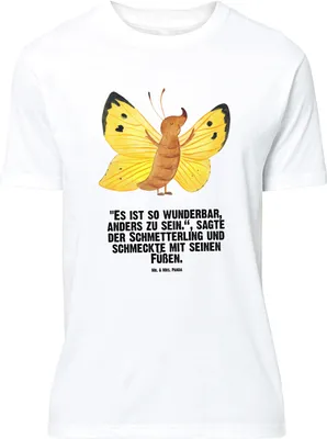 Produktbild von Mr. & Mrs. Panda Größe L T-Shirt Schmetterling Zitronenfalter - Weiß - Geschenk, Anders, Shirt, Tshirt, Fakt, Selbstachtung, Liebe, Besonders, mit Spruch, Lustige Sprüche