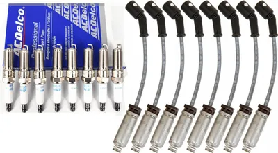 Imagen del producto de 8 cables originales AC Delco para bujías, compatibles con Chevrolet Camaro SS, LT1, ZL1 y Corvette C7 (modelo 2014)