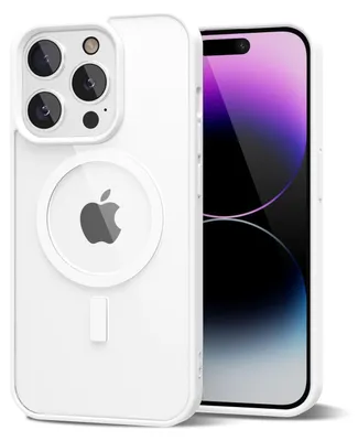 Produktbild von Magnetisch Hülle für iPhone 14 Pro Max, Kompatibel mit MagSafe, Transparent Acryl Stoßfeste Handyhülle Weiß