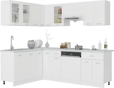 Produktbild von vidaXL 11-tlg. Küchenzeile Lyon Weiß Holzwerkstoff