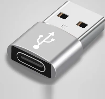 Produktbild von USB-A auf USB-C Adapter 3.0 OTG Stecker Laptop Smartphone Konverter Buchse Laden Daten silber
