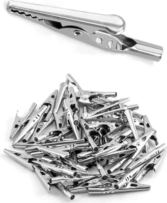 Produktbild von 100 Stück Krokodilklemmen 10A Alligator clips Antistatisches Zubehör für Labor und Elektrotestarbeiten