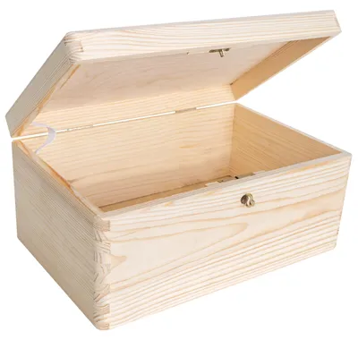 Productafbeelding van Creative Deco Houten Doos met Sleutel Opberg-Kist, 30 x 20 x 14 cm