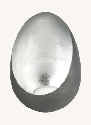 Produktbild von Lambert Casati Windlicht Eisen, außen naturgrau, innen Blattmetall, silber passend für Teelichter, H 20 cm, D 13,5 cm 40558