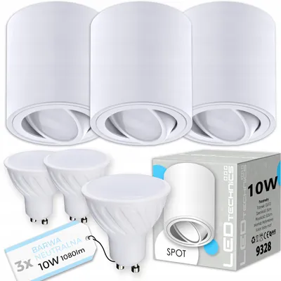 Produktbild von LEDTechnics 3er Aufbauspots GU10 Neutralweiß LED Lampe