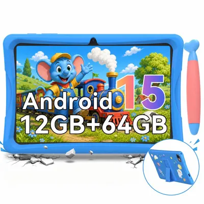 Produktbild von KOBONA-Tabwee K10 Kids 10.1" Rosa Tablet, Google Kids Space, 4GB+64GB, Android 15 WiFi Tablet für Kind mit Kindgerechte Hülle und Stift, 5000mAh