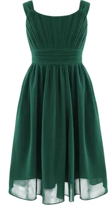 Immagine prodotto di Ragazze Estate Abito Taglia 140 Cm Chiffon Senza Maniche Partito Abito Lunghezza Ginocchio Matrimonio Ragazza Fiore Damigella d'onore Abito