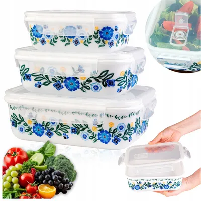 Produktbild von SuperButelki.pl - Glasbehälter, 3 Stück, 400ml, 650ml, 1000ml, luftdicht und mit Deckel, zur Aufbewahrung