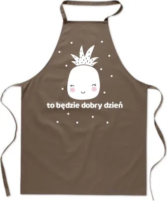 Produktbild von Bawełniany FARTUCH Z NADRUKIEM kuchenny TO BĘDZIE DOBRY DZIEŃ ANANAS kawaii
