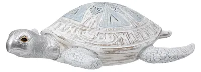 Image de Gilde Figur, Tortue, "Azuro", résine synthétique, blanc, bleu clair, lot de 2, L. 26 cm, l. 24,5 cm, H. 8 cm. Numéro d'article : 4063387595343