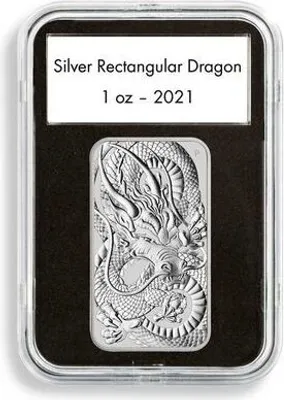 Produktbild von Münzkapseln QUICKSLAB 47,6 x 27,6 mm für 1 oz. Silber Rectangular Dragon, 5er Pack