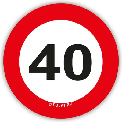 Produktbild von XL Konfetti Verkehrsschild 40. Geburtstag
