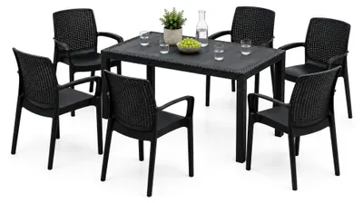 Produktbild von Matarene - Gartenlounge-Set, Anthrazit, 6 Plätze,  Italy