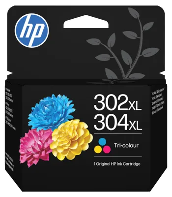 Produktbild von HP 302XL/304XL Cyan/Magenta/Gelb Original Druckerpatrone, Hohe (XL-) Ausbeute, Cyan, Magenta, Gelb, 1 Stück(e), 100 Seiten, Einzelpackung