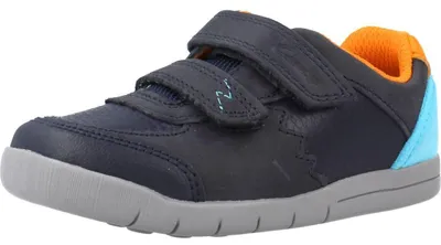 Produktbild von Clarks Jungen Leder Sneaker REX QUEST T, Blau, Low-Version, Klettverschluss