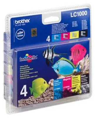 Produktbild von Brother LC-1000VALBPDR Tintenstrahl Tintenpatrone - Schwarz, Cyan, Magenta, Gelb - Originaler Pack - Tintenstrahl
