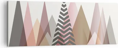 Produktbild von Bild auf Leinwand - Leinwandbild - Einteilig - Berge Dreiecke Abstraktion - 140x50cm - Wand Bild - Wanddeko - Wandbilder - Leinwanddruck - Bilder - Wanddekoration - Leinwand bilder - AB140x50-4402