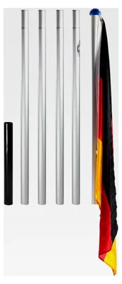 Produktbild von Aluminium Fahnenmast 6,10 m mit Deutschlandfahne