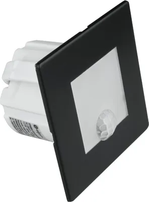 Image de Luminaire d'escalier LED avec détecteur de mouvement, carré, noir, DPM YCB177B-PIR