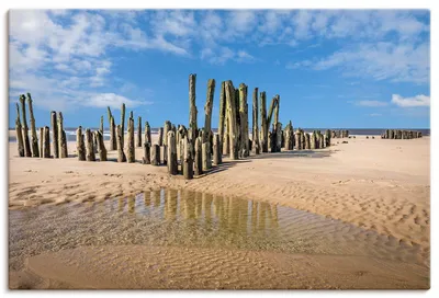 Produktbild von ARTland Leinwandbild Alte Buhnen am Strand von Rantum Sylt Größe: 30x20 cm
