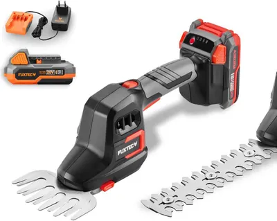 Produktbild von FUXTEC Grasschere FX-E1HHS20-SET | Akku Strauchschere 20V | 80 Min Laufzeit | 2in1 Handheckenschere | 20cm Schwert | 10cm Rasenkantenmesser