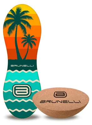 Obrázek produktu pro Brunelli Balance Board Set Dřevěná balanční deska a polokoule pro trénink rovnováhy – obsah: polokoule + peanut 86 cm