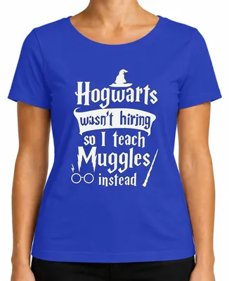 Immagine prodotto di Hogwarts non assumeva insegnanti maghi babbani per il costume di Halloween, Maglietta da donna, blu, S