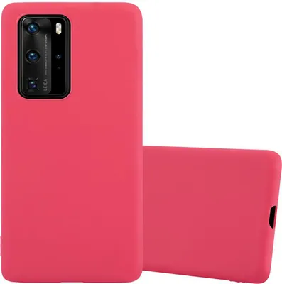 Produktbild von Cadorabo Hülle für Huawei P40 PRO / P40 PRO+ Schutzhülle in Rot Handyhülle TPU Silikon Etui Case Cover