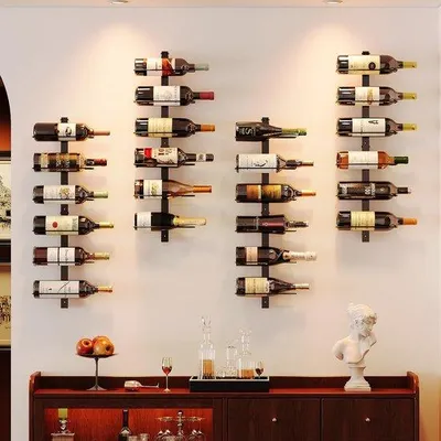 Produktbild von Wandmontiertes Weinständer 12 Flaschen, verstellbare Ebenen, für Esszimmer oder Bar