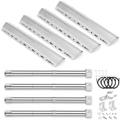 Image de Brûleur et plaque de cuisson en acier inoxydable de remplacement pour barbecue au gaz universel / Couvercle