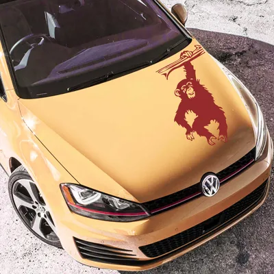 Produktbild von Aufkleber - Autoaufkleber "Schimpanse" 50cm x 31cm dunkelrot - Tuning Carystyling Heckscheibe Auto