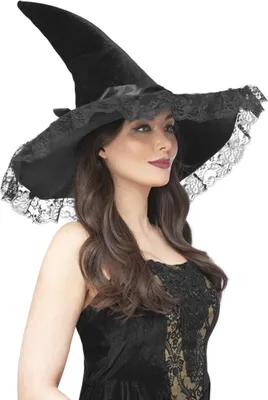 Produktbild von Hexenhut mit Spitze - Halloween Kostümaccessoire