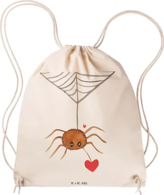 Produktbild von Mr. & Mrs. Panda gymnastiktasche Spinne Agathe Liebe - Transparent - Geschenk, Sportbeutel, wander rucksack, Verliebt, Liebesbeweis, sporttasche klein, Liebesgeschenk